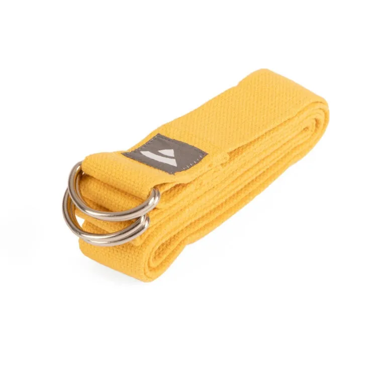 2w1: Pasek do jogi i uniwersalne nosidło do maty - szafranowy