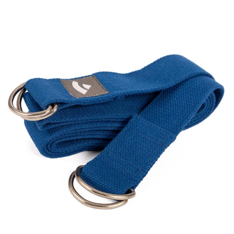 2w1: Pasek do jogi i uniwersalne nosidło do maty - niebieski