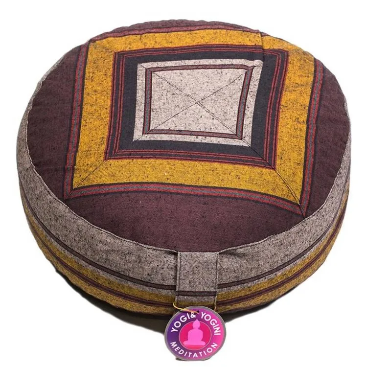 Poduszka do medytacji multi -  Szaro-żółta