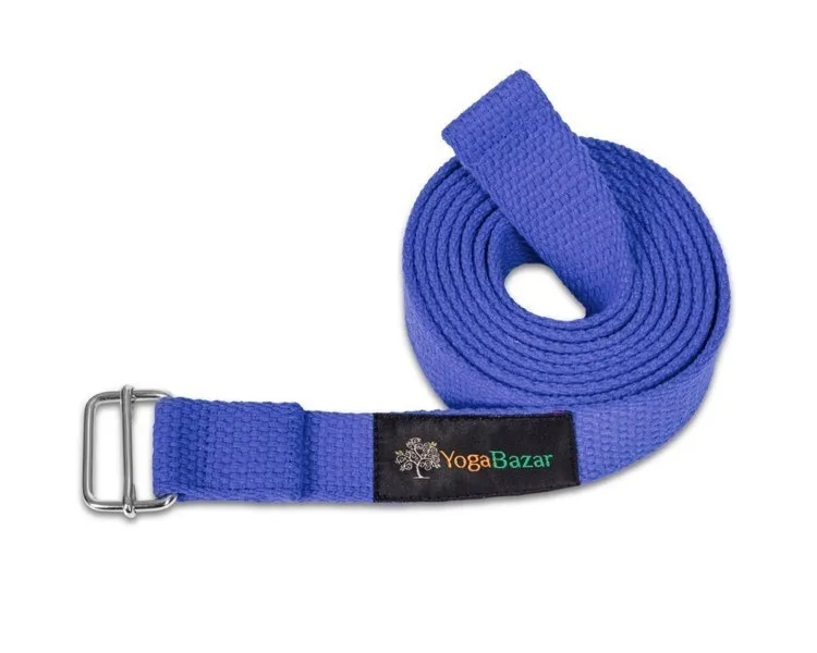 Pasek do jogi niebieski 250 cm x 3 cm