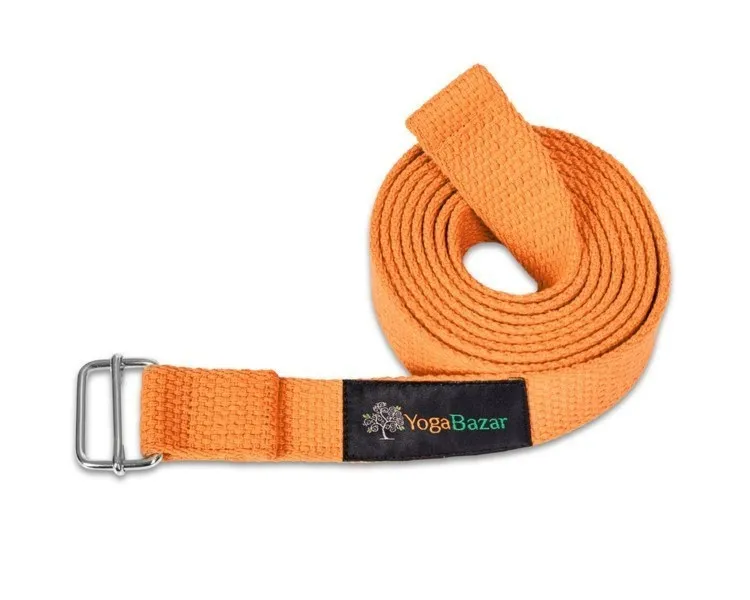 Pasek do jogi pomarańczowy 250 cm x 3 cm