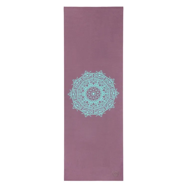 Mata do jogi Leela 4,5 mm - oberżyna z niebieską mandalą