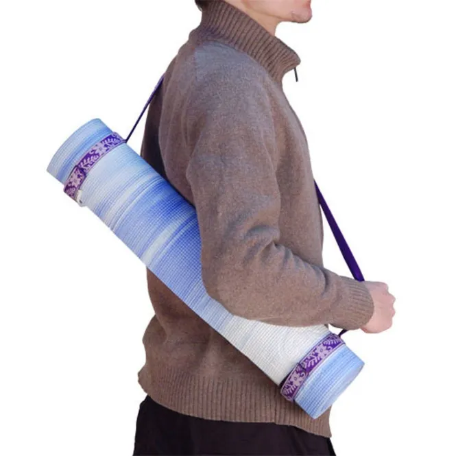 Opaska zaciskowa na rzep do transportu maty do jogi - fioletowa