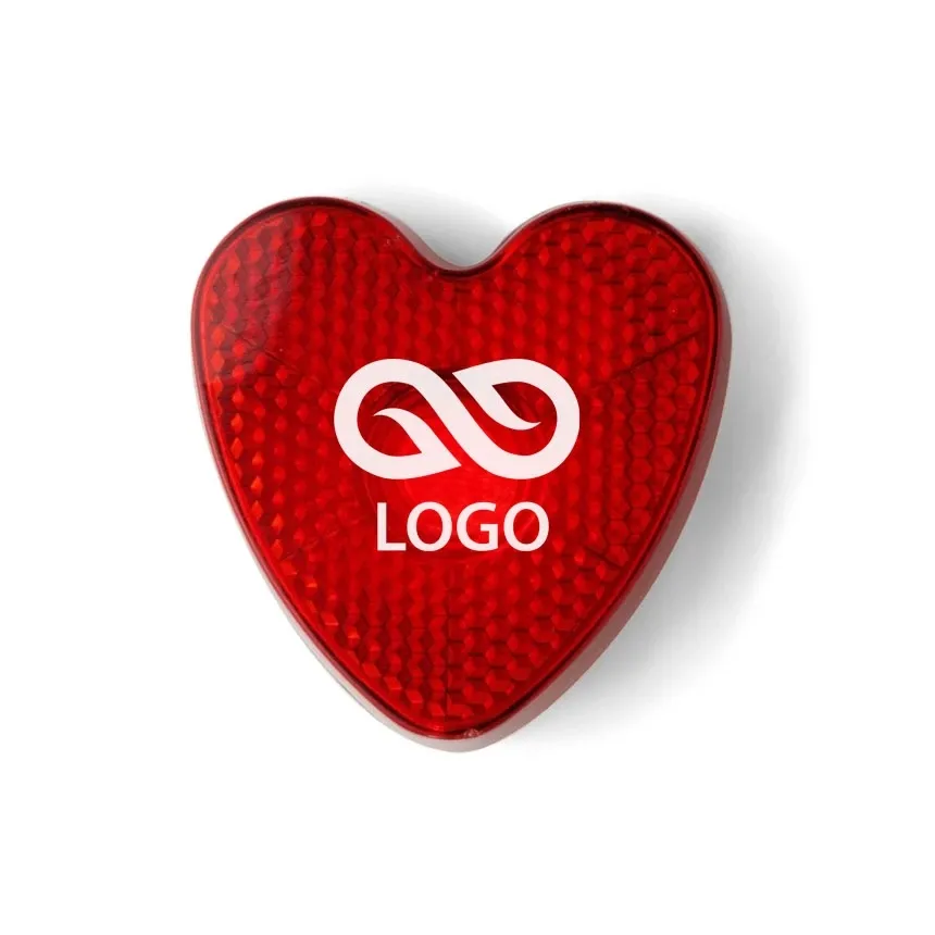 Klip "serce" z migającym światełkiem - Czerwony