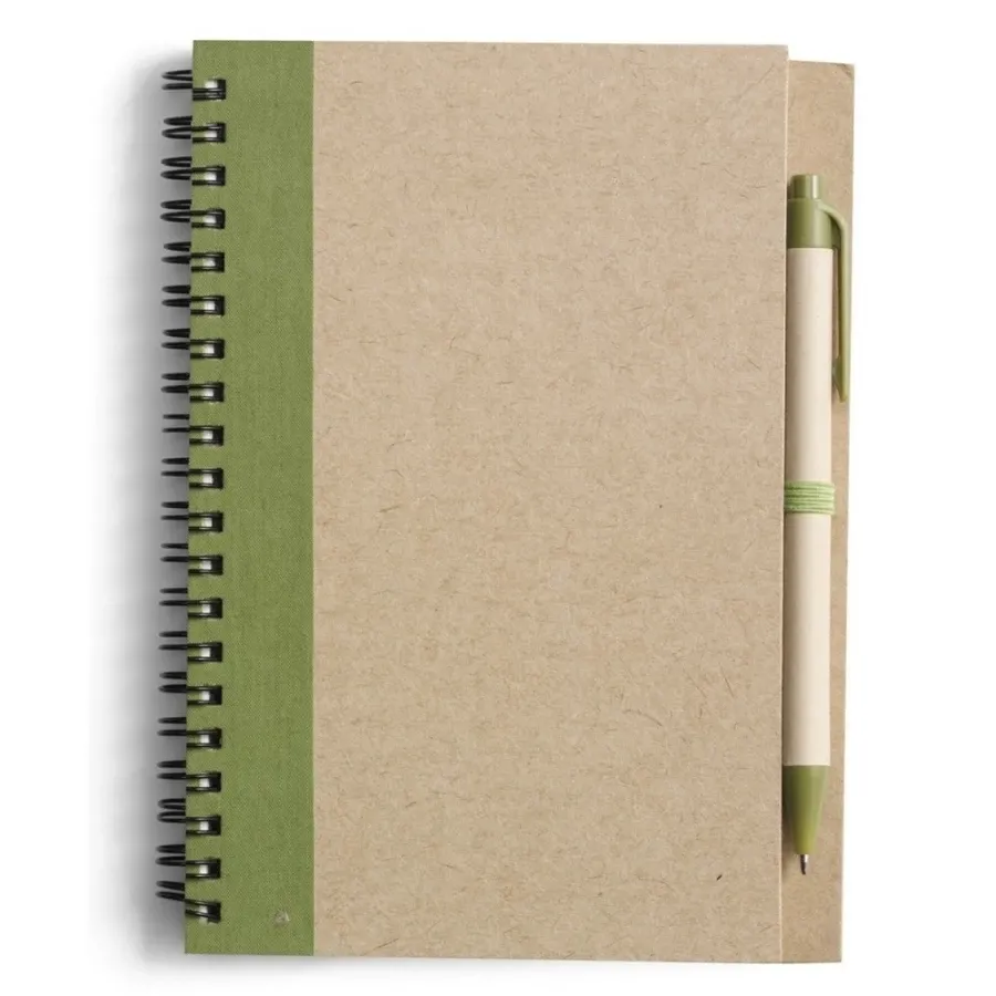 Notes Eco3 z długopisem - Zielony