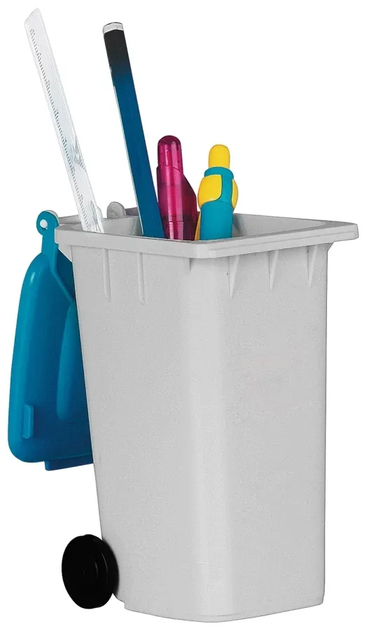 Pojemnik na przybory do pisania "kontener na śmieci" - Szary