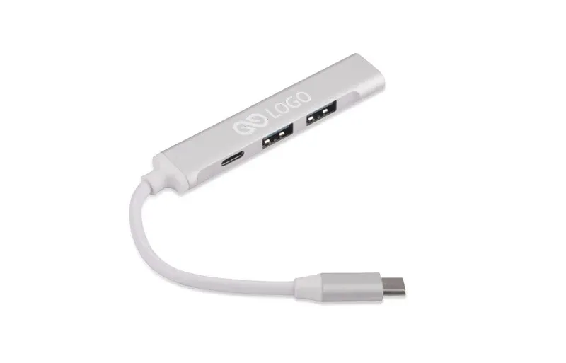 Rozdzielacz HUB USB - ROSKO - Srebrny