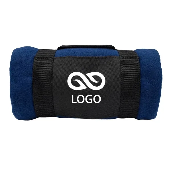 Koc polarowy Git - Granatowy