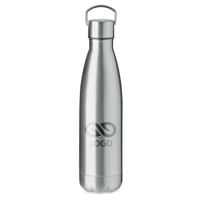 Butelka dwuścienna 500ml MATIS - srebrny mat