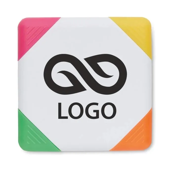 Kwadratowy zakreślacz SQUARIE - bialy