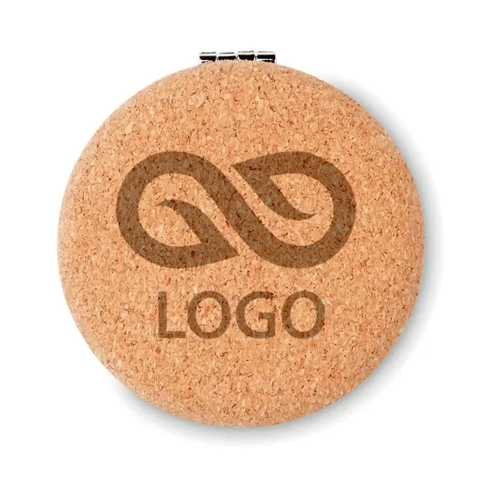 Lusterko w obudowie z korka GUAPA CORK - bezowy