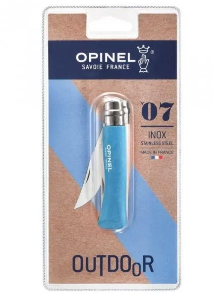 Nóż Składany Opinel Colorama 07 Cyan Blue blister - 002264