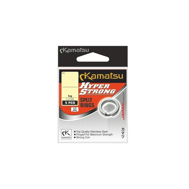Kółka Łącznikowe Kamatsu Hyper Strong Split Ring 8MM 70KG Srebrne