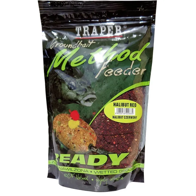 Zanęta Traper Method FEEDER READY 750G HALIBUT CZERWONY 00165