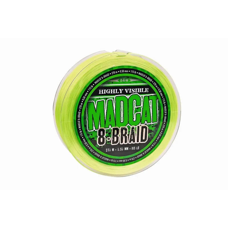 Plecionka Madcat 8-Braid 270M 0.40MM 40.8KG 90LBS HI VIS YELLOW