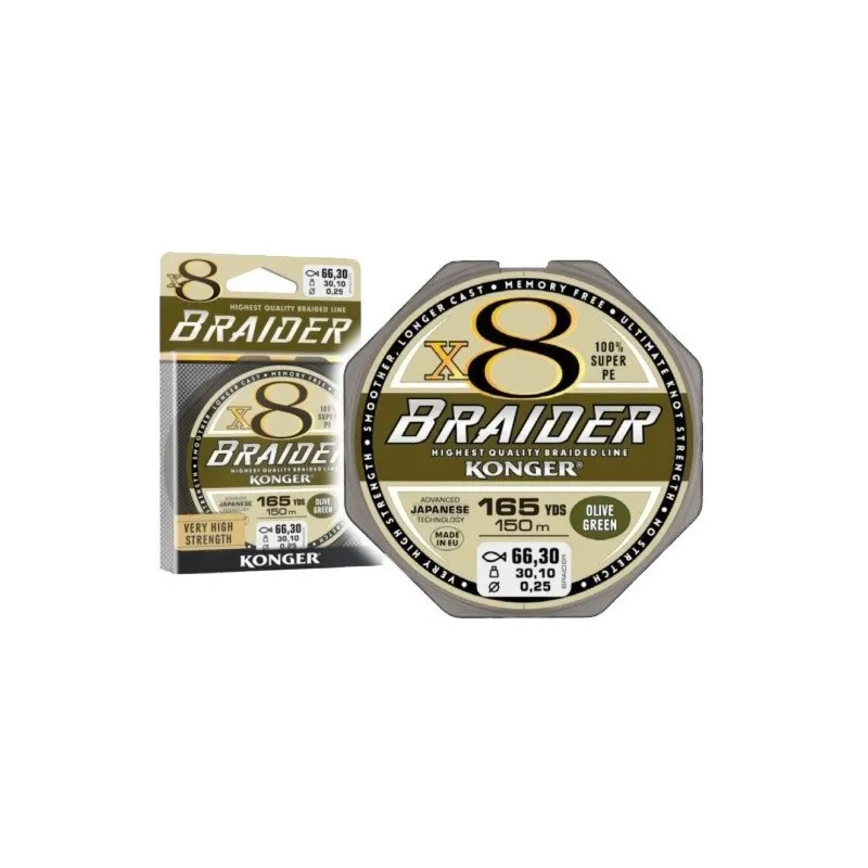 PLECIONKA KONGER X8BRAIDER BLACK 150M 0.06MM