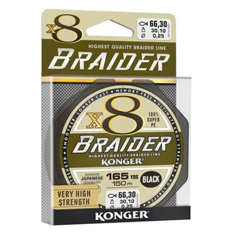 PLECIONKA KONGER X8BRAIDER BLACK 150M 0.20MM