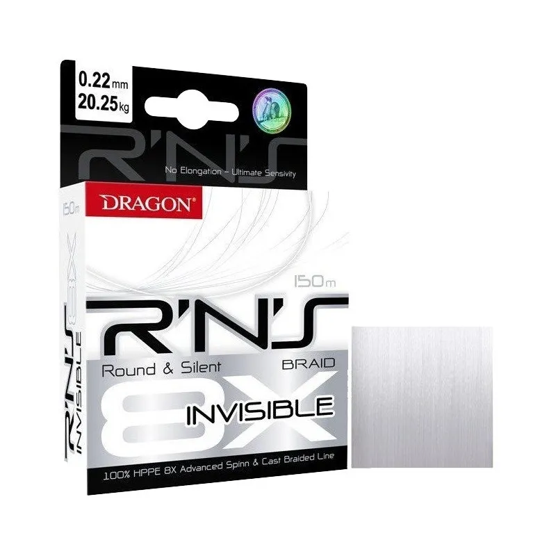 Plecionka DRAGON R'N'S 8X INVISIBLE 150 m 0.16 mm/14.10 kg przeźroczysta