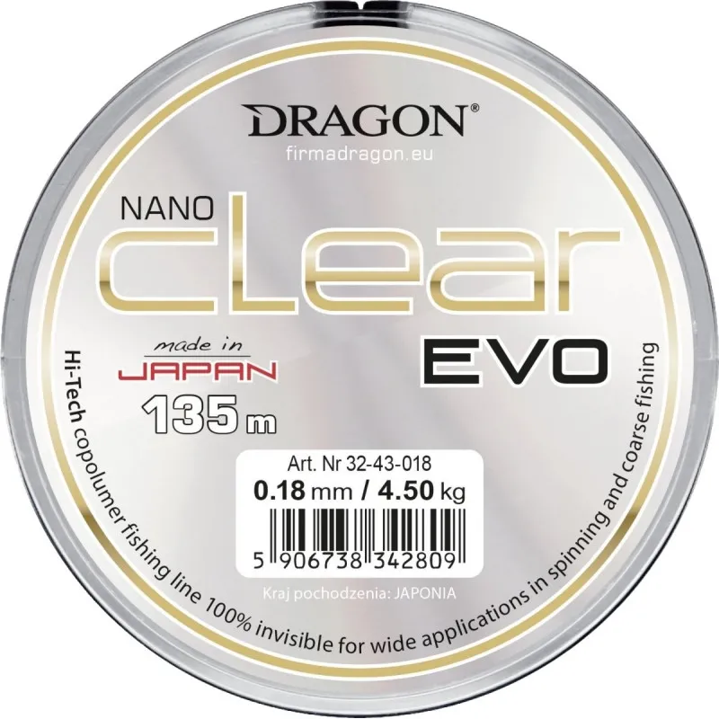 Żyłka Dragon Nanoclear EVO 0.08MM 1.10KG 30M PRZEZROCZYSTA 32-44-008