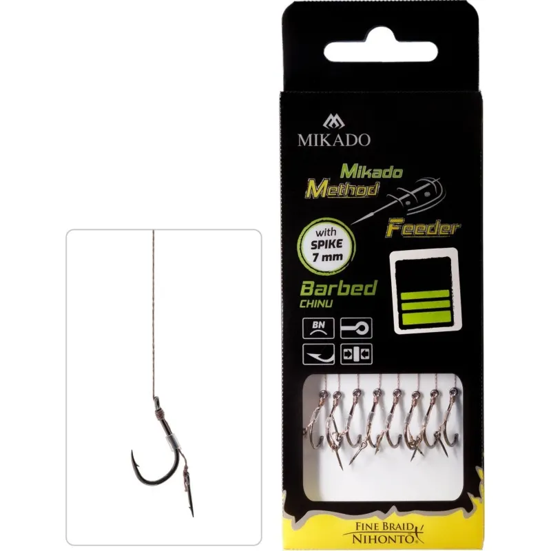 Przypon Method Feeder z igłą, hak z zadziorem nr 8, 0.14mm/10cm, 8szt.