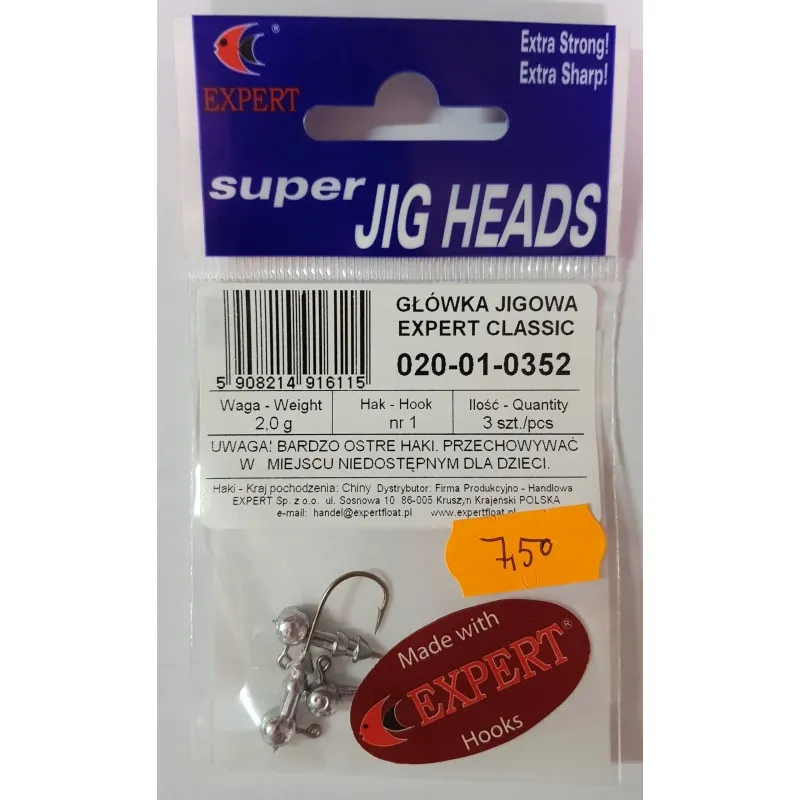 Główka Jigowa Expert Classic  2,0g hak 1  3szt.