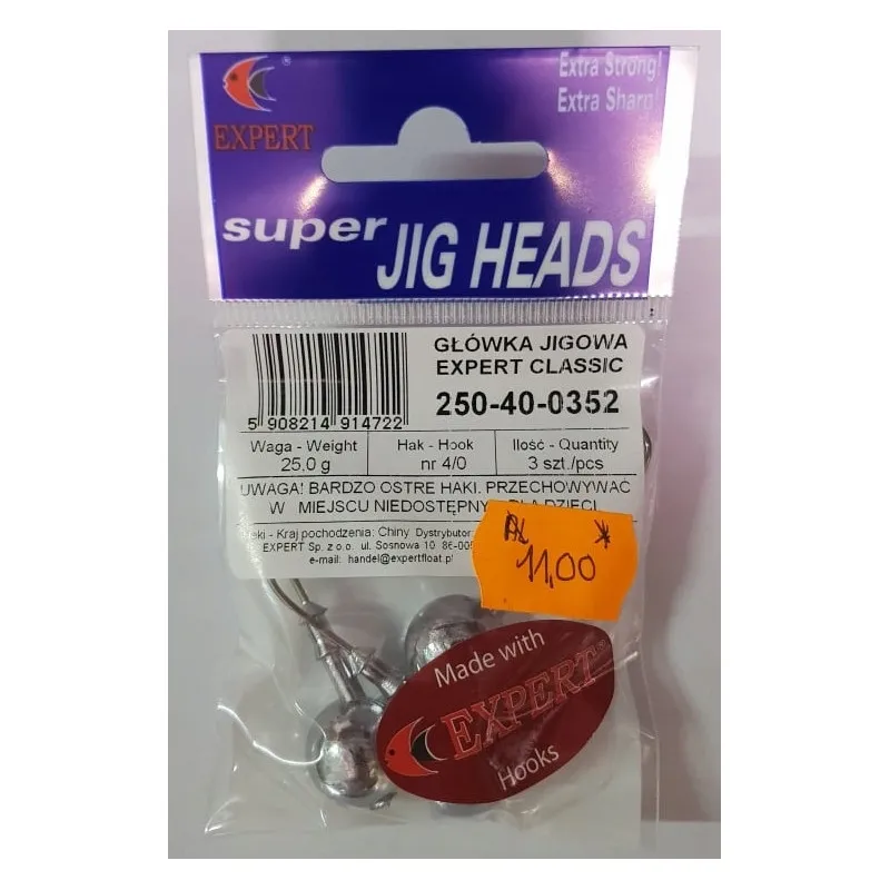Główka Jigowa Expert Classic 25,0g hak 4/0 3szt.