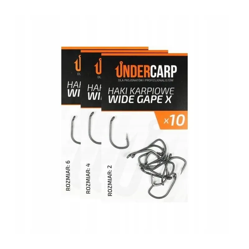 UnderCarp Teflonowe haki karpiowe WIDE GAPE 10  UC18