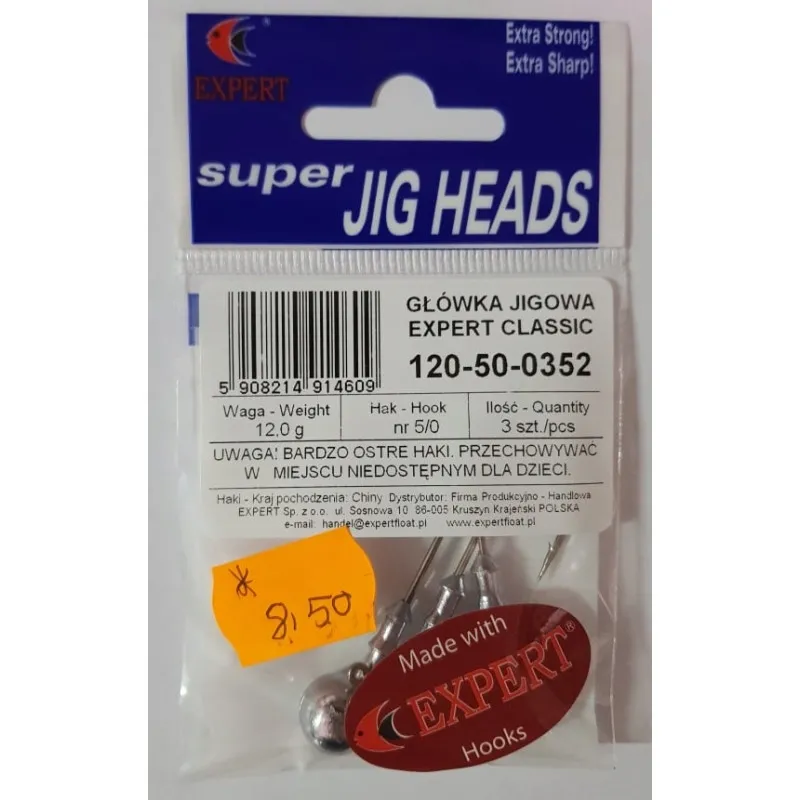 Główka Jigowa Expert Classic 12,0g hak 5/0 3szt.