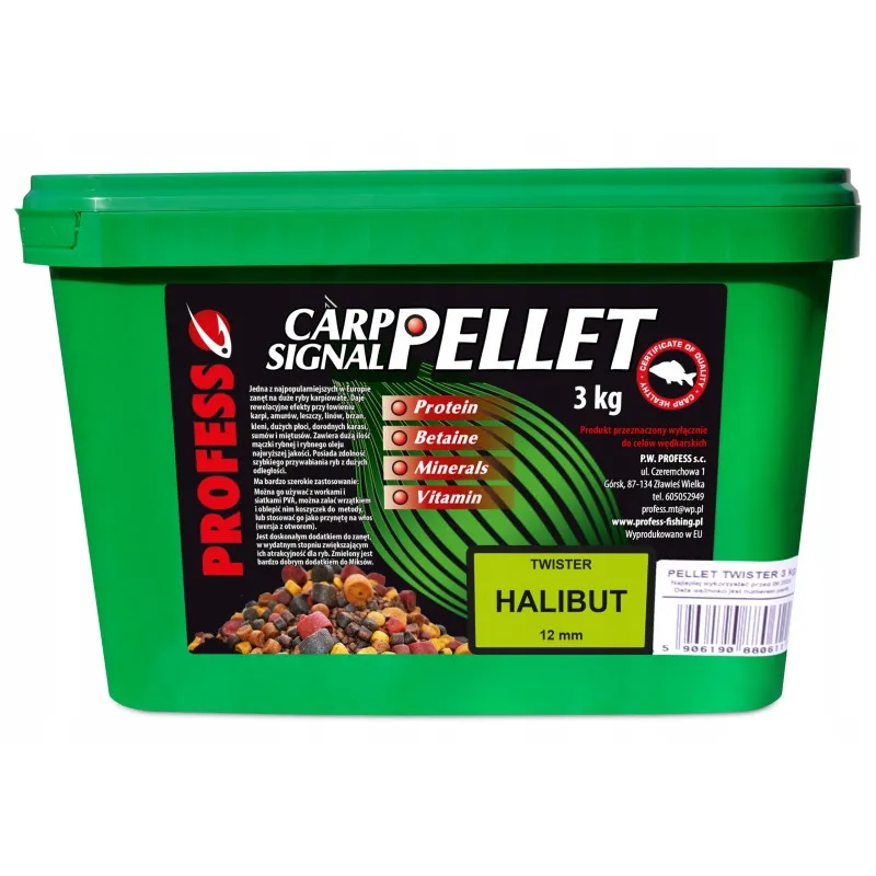 Profess Pellet TWISTER – HALIBUT 12 mm 3000 g