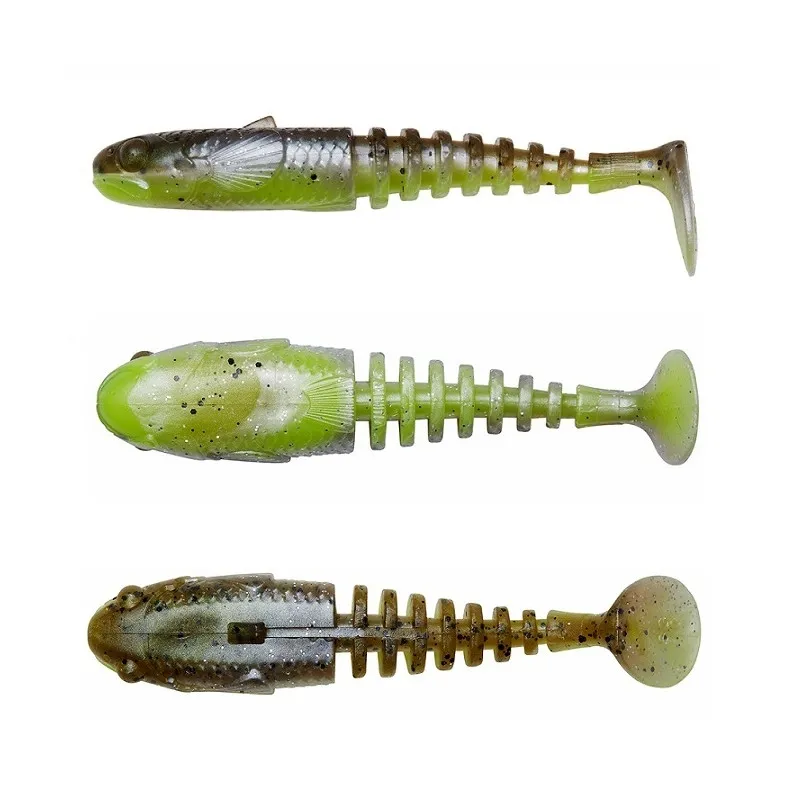 SG GOBSTER SHAD BULK 9CM 9G GREEN PEARL YELLOW