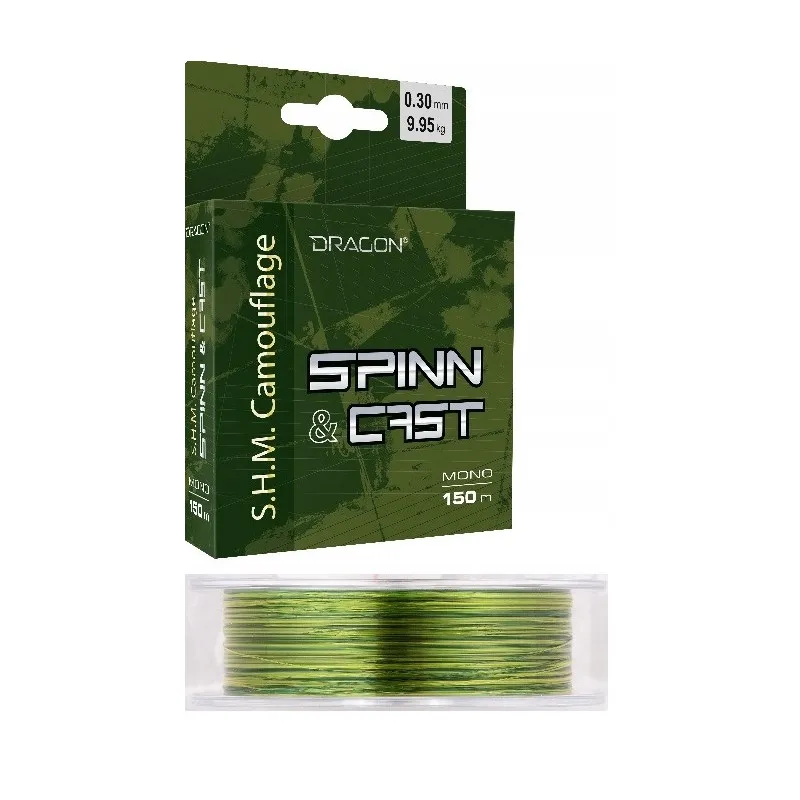 Żyłka DRAGON Camouflage Spinn&Cast 0.25mm/7.10kg 150m 4-kolor.