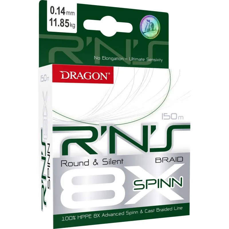 Plecionka DRAGON R'N'S 8X SPINN 0.25 mm/22.90 kg 150 m zielona