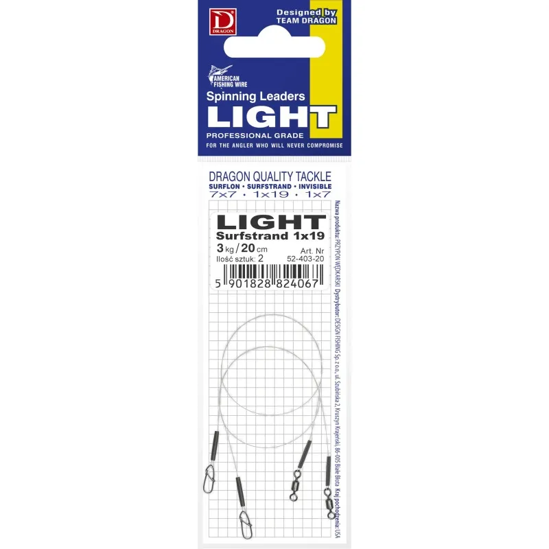 Przypon Dragon Surfstrand 1X7 2SZT 25CM/7KG 50-207-25