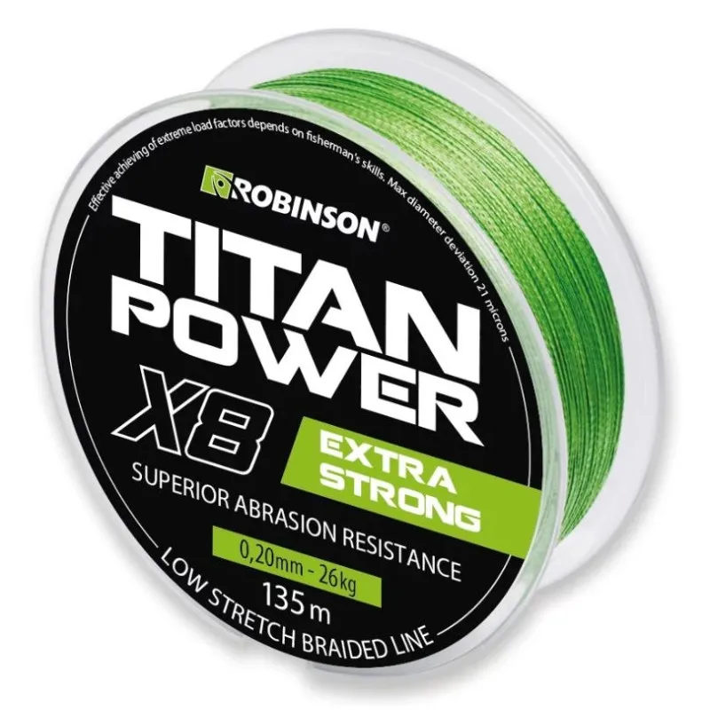 Plecionka Titan Power X8 0,22mm, 135m, zielona
