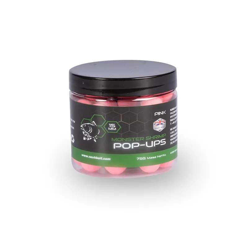 Nash Monster Shrimp Pop Ups 15mm 75g Pink
