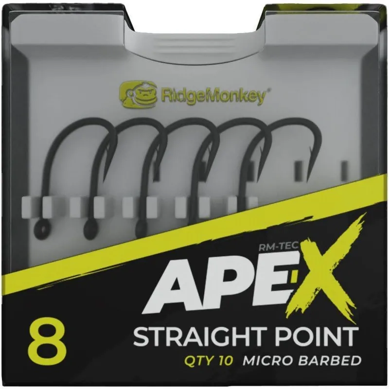 RidgeMonkey Ape-X Straight Point Barbed size 8
