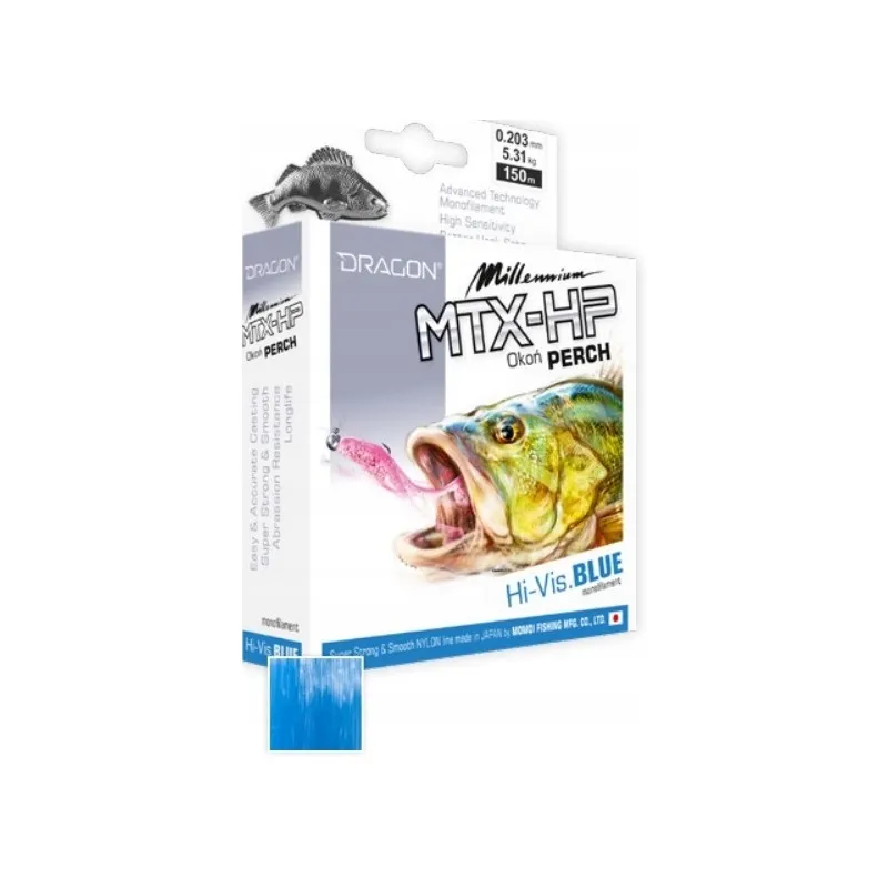 Żyłka DRAGON Millennium MTX-HP OKOŃ 0.161mm/3.88kg 150m niebieska