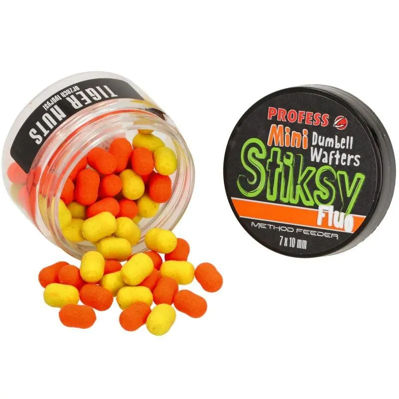 PROFESS DUMBELL WAFTERS STIKSY FLUO 7*10mm ORZECH TYGRYSI
