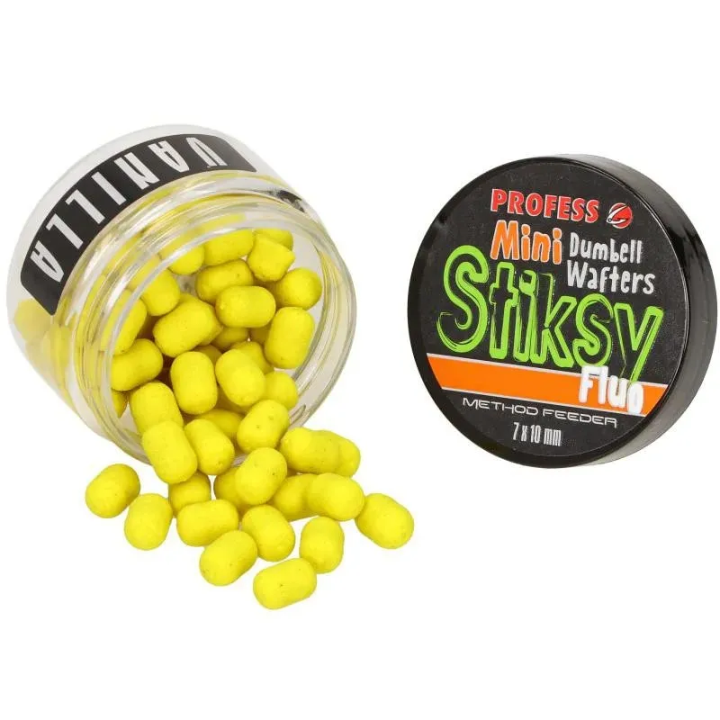 PROFESS DUMBELL WAFTERS STIKSY FLUO 7*10mm WANILIA