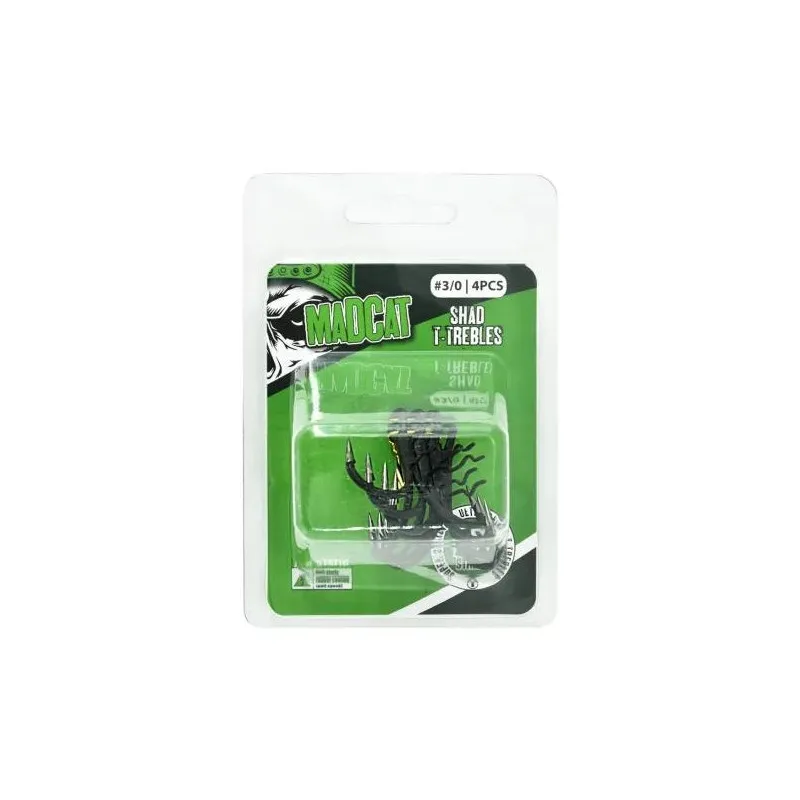 MADCAT A-STATIC SHAD T-TREBLE 4X 3/0