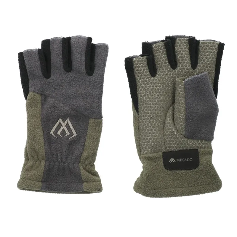 RĘKAWICZKI POLAROWE - BEZ PALCÓW rozm. L - SZARO ZIELONY - op.1kpl.