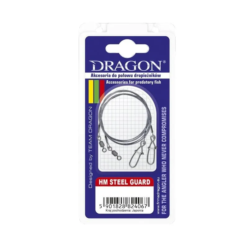 Przypon Dragon Hm 7X7 STEEL GUARD CARBON 15CM 6KG 57-106-15