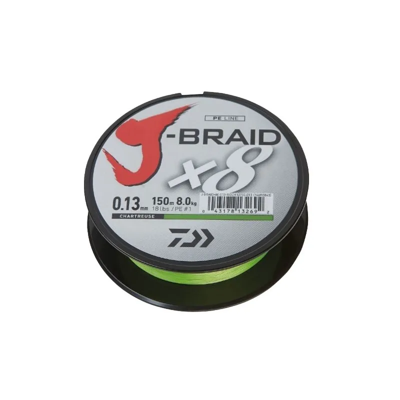 Plecionka Daiwa Chartreuse J-BRAID X8 0.13MM 150M 12750-013