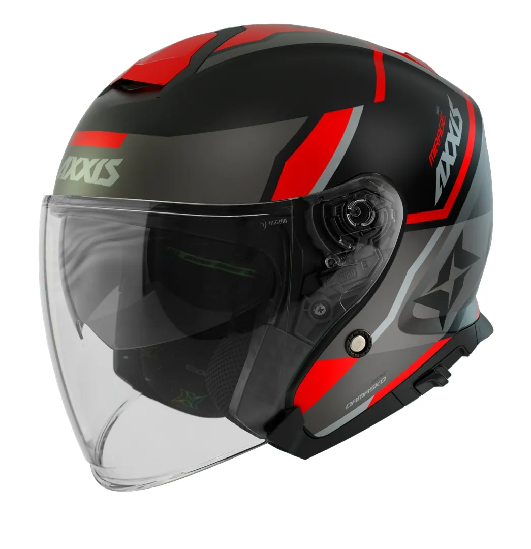 Kask AXXIS OF504SV MIRAGE SV DAMASKO B5 czarny mat/czerw. L /blenda/