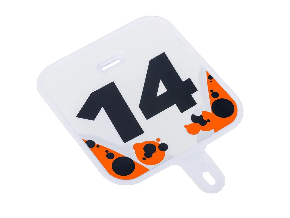 Emblemat przedni z nr.14 MINI CROSS n.pomarańcz (Zipp)