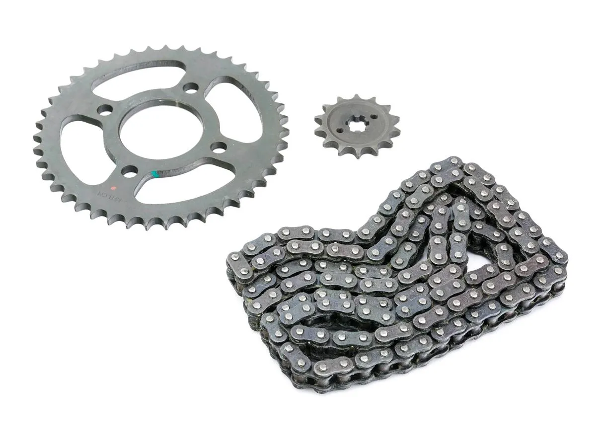 Zębatka tylna z-43+przednia z-14+łańcuch (zestaw napędowy) PulsarNS125