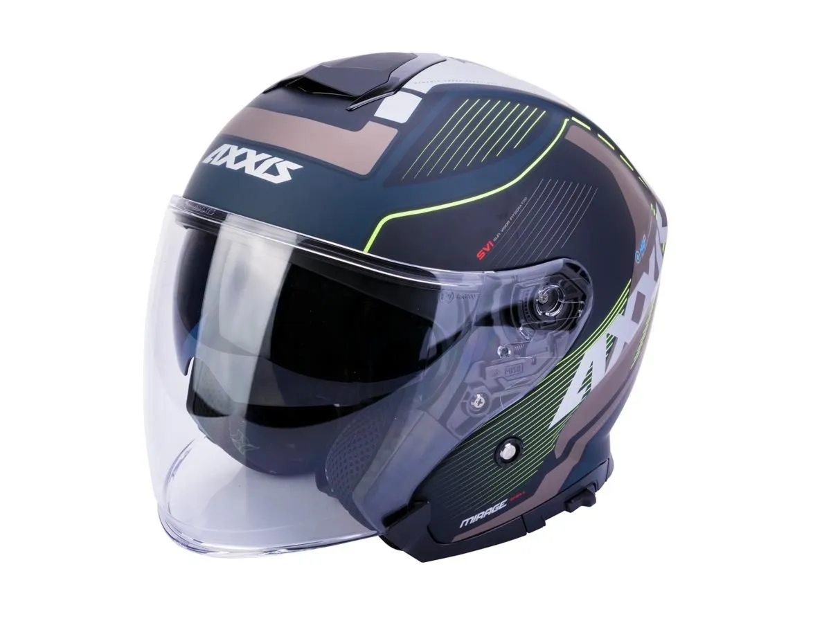 Kask AXXIS OF504SV MIRAGE SV VILLAGE B3 czarny mat/fluor żółty S /blenda/