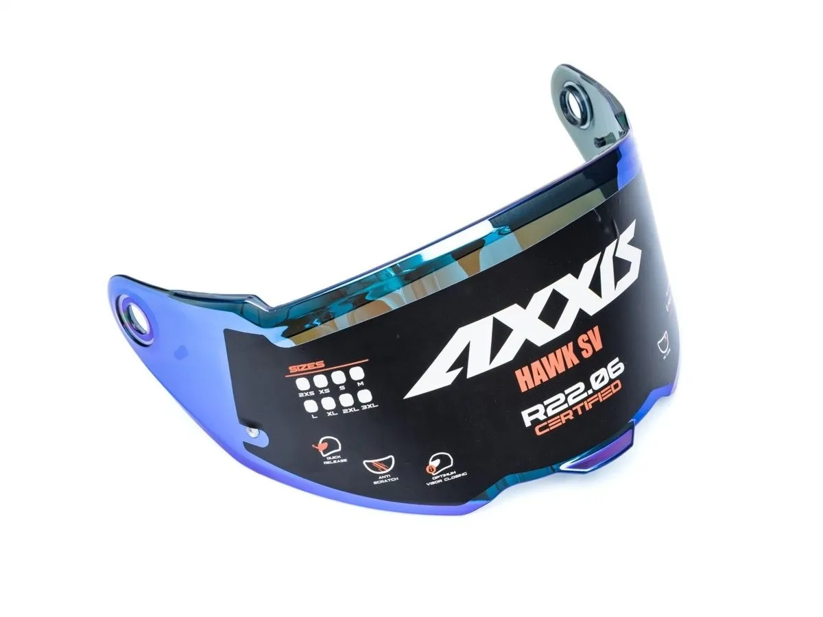 Szyba kasku AXXIS V-31 HAWK niebieska Revo