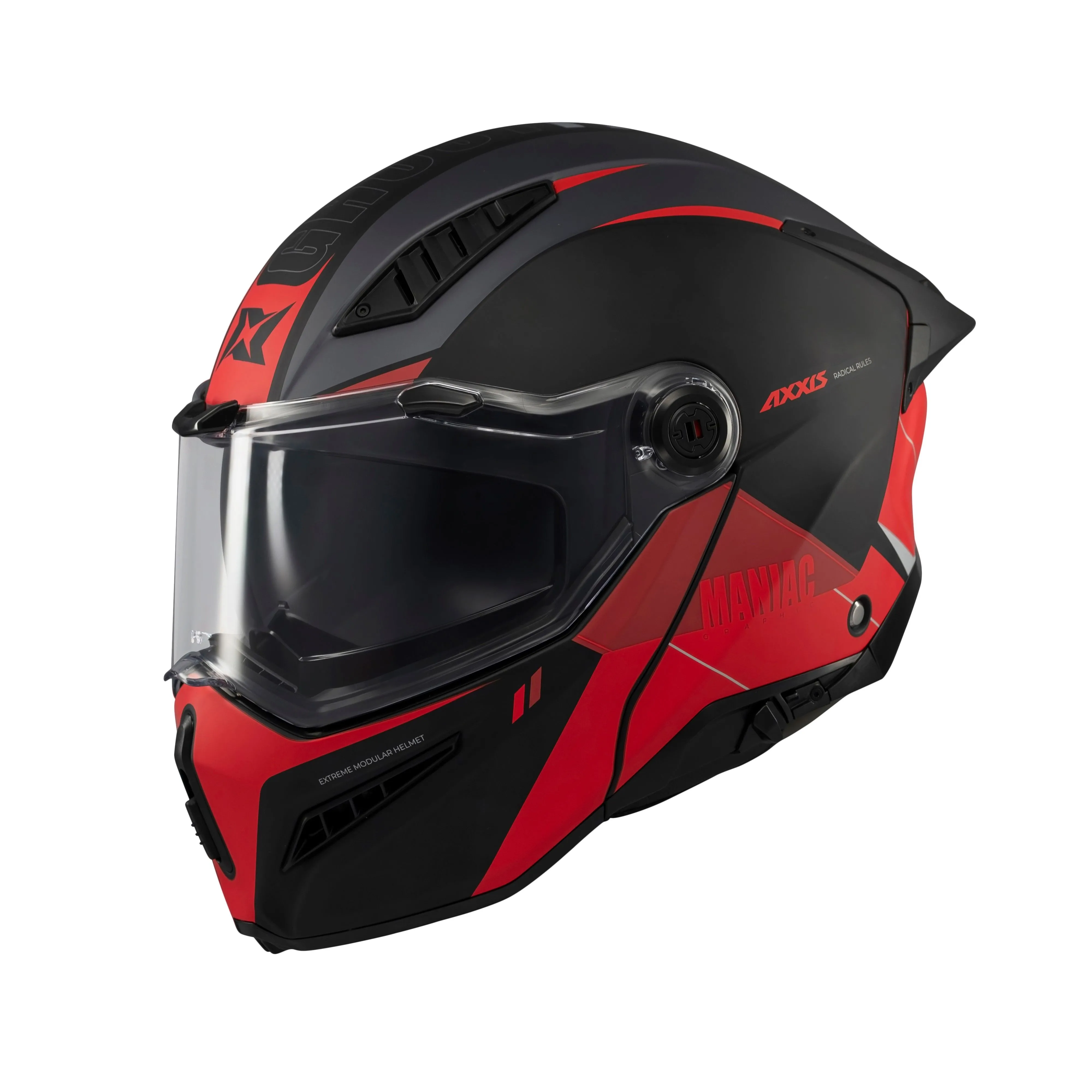 Kask AXXIS FU409SV GHOSTFIGHTER MANIAC B5 czarny mat/czerwony S /p-szcz/blend/