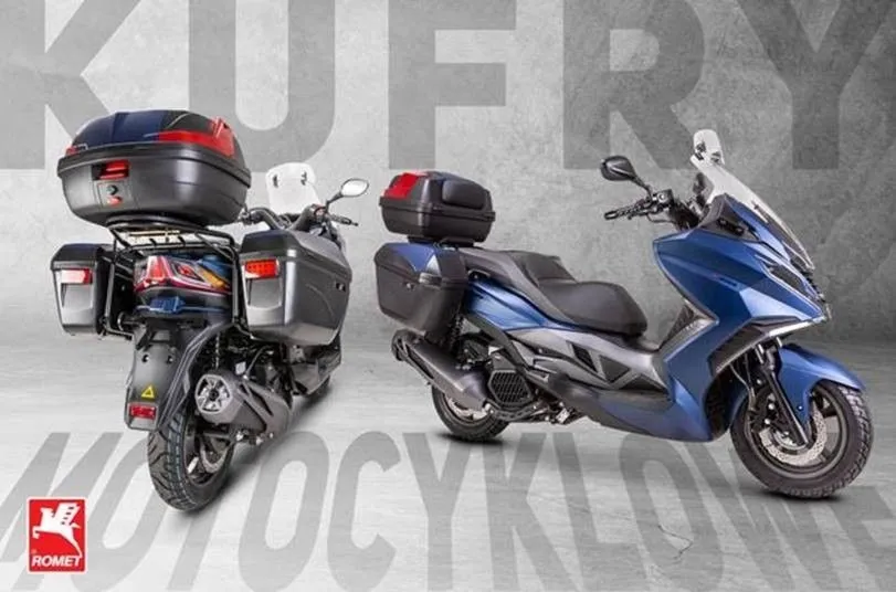 Kufry boczne+tylny z wspornikiem GT MAX125 (zestaw) czarne